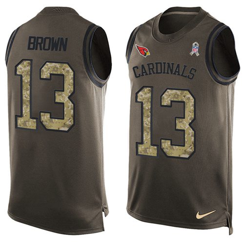 Nike Cardinals #13 Jaron Brown Green Men's Stitched NFL Limited Salute To Service Tank Top Jersey - Click Image to Close
